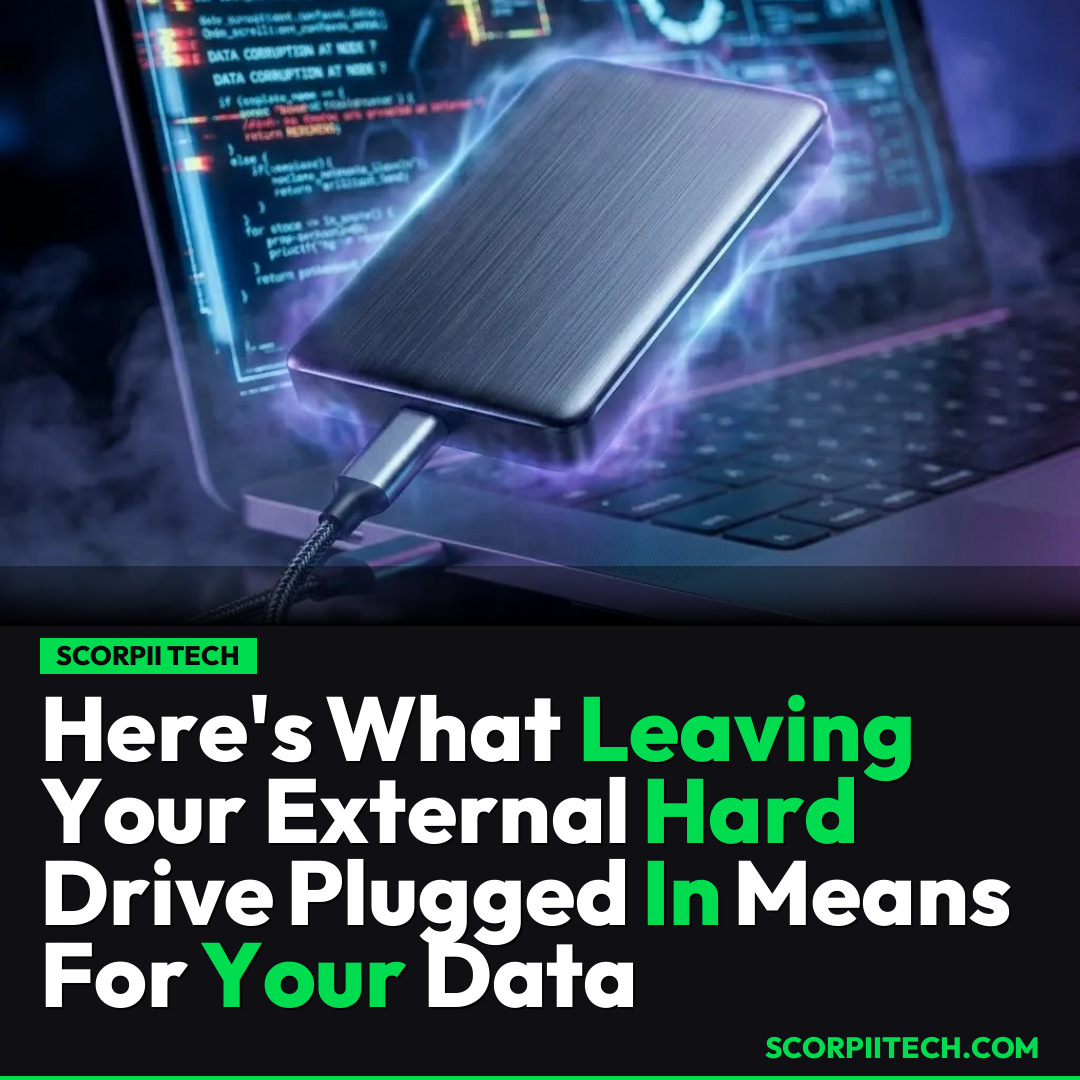 Here's What Leaving Your External Hard Drive Plugged In Means For Your Data